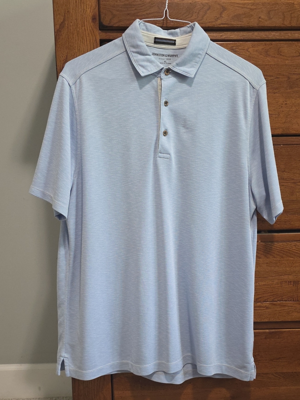 Johnston & Murphy Pale Blue Short-Sleeve Polo